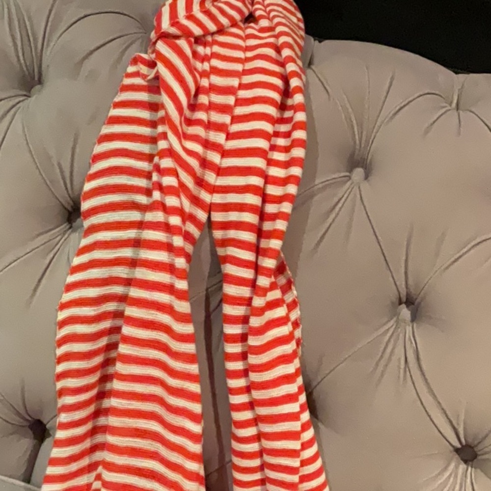 Barts Red and White Striped Python Scarf NWT